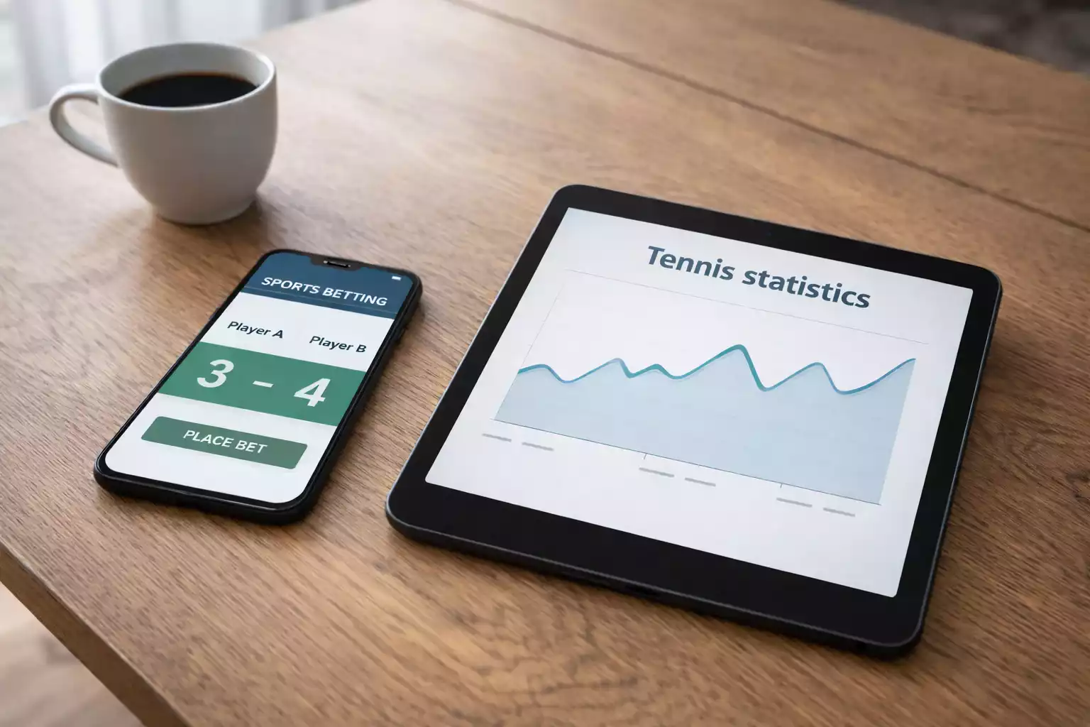 Smartphone e tablet che mostrano app di scommesse sportive